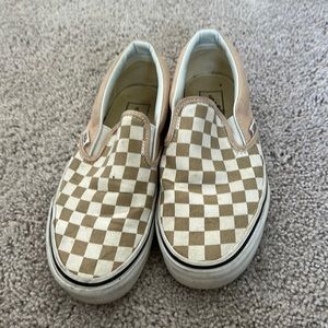 Tan checkered vans